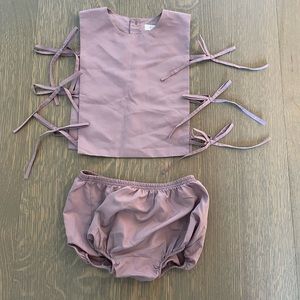 Coco Blanc Plum color baby 2 piece set 6-9 months